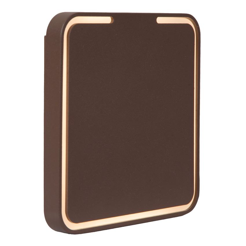 Lucide Essential Finister - Applique murale intérieur/extérieur - Ø13cm - LED - 1x6W - 2700K - IP54 - Brun rouille