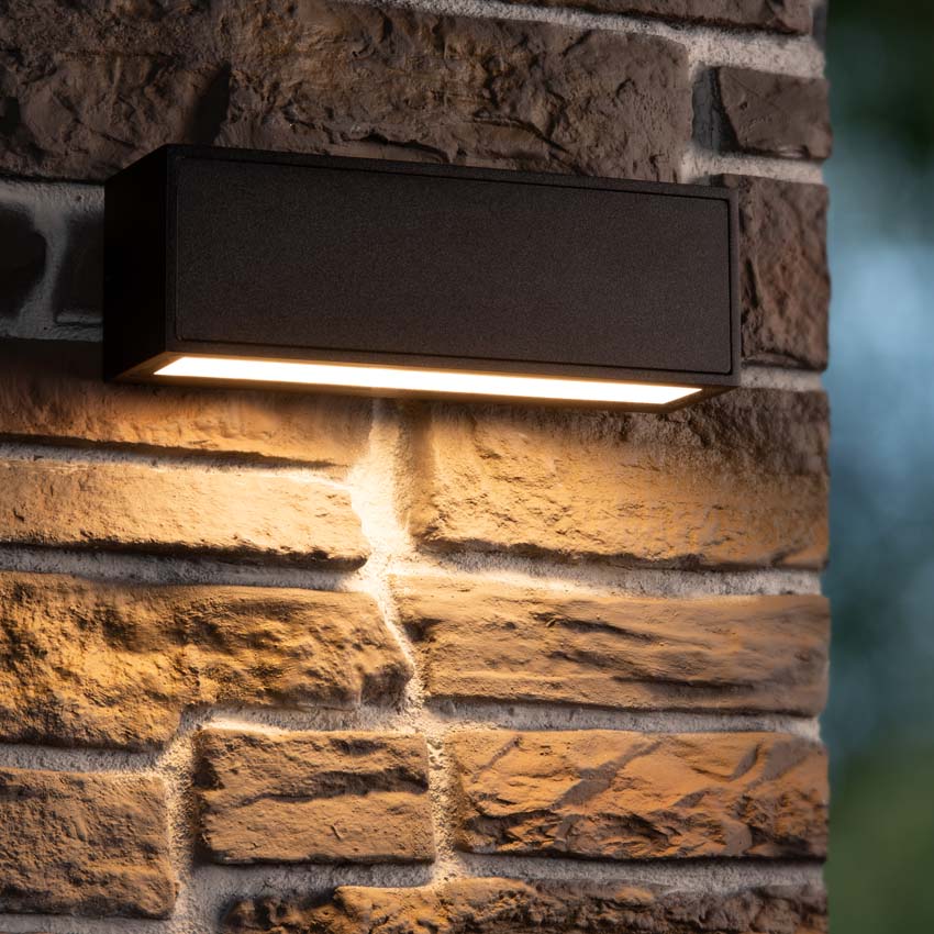 Applique murale Solar Vita - noir - LED dimmable - 1x2W - 2850K/3150K - IP54 - détecteur jour/nuit