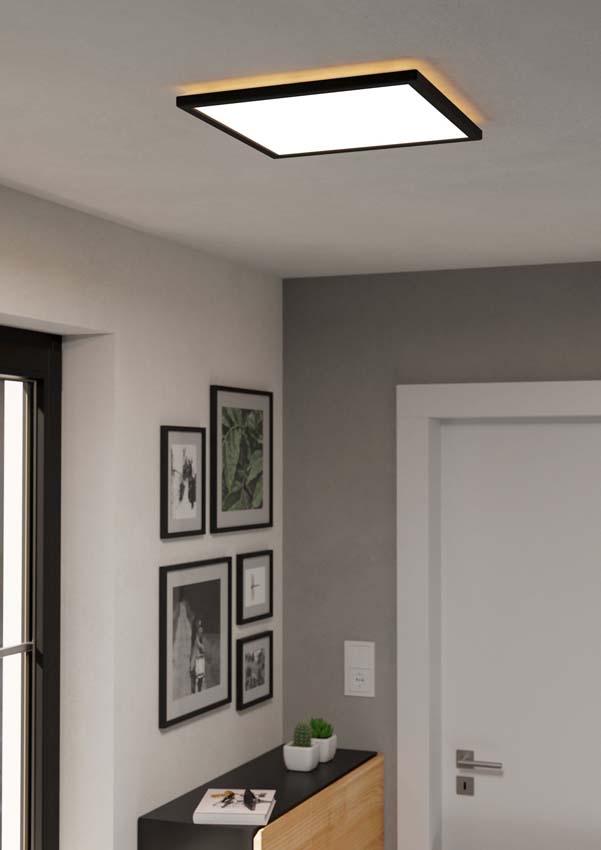 Plafonnier - Noir - 39x39cm - Dimmable - LED - 1x14W - 2700-6500K - télécommande