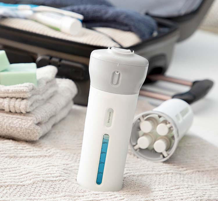 Reis-zeepdispenser/travelkit 4 x 40 ml Reis-zeepdispenser/travelkit 4 x 40 ml