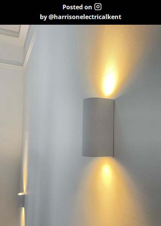 Spot mural extérieur arrondi - blanc - 2xGU10 - 35W - IP44