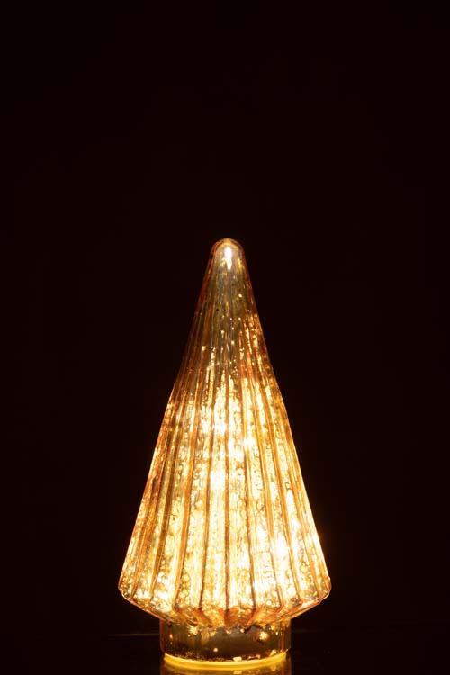Sapin de Noël en verre rose à leds grand 24 cm Sapin de Noël en verre rose à leds grand 24 cm