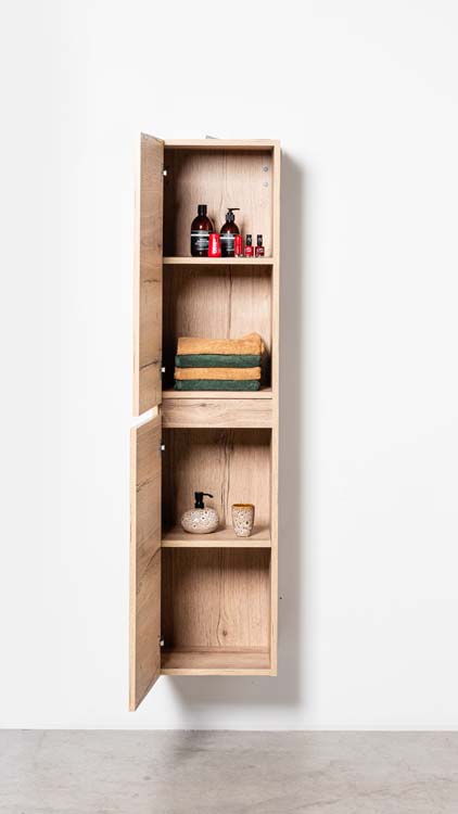 Kolomkast Domino eik hangend 170x40x32cm