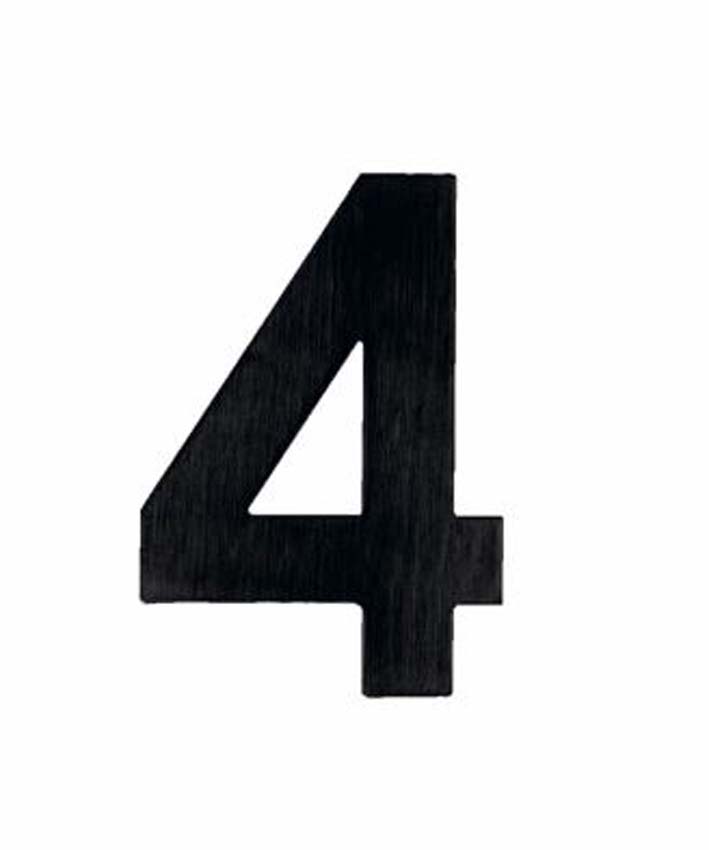 Numéro de maison pro 4 noir structure UV 5 cm autocollant