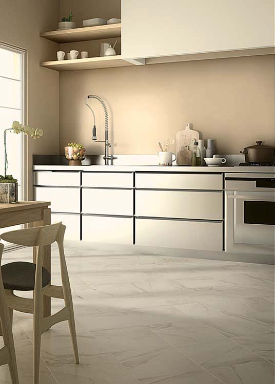 Carrelage de sol et mural Lagos Marmi blanc 34x34cm