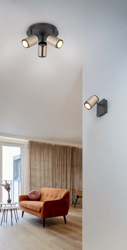 Opbouwspot - Koffie - Ø30cm - Dimbaar - GU10 - 3x10W