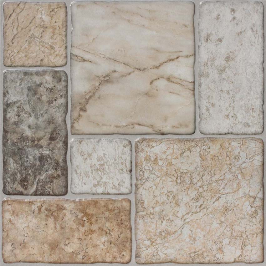 Vloer- en wandtegel Tundra beige/bruin 50x50cm