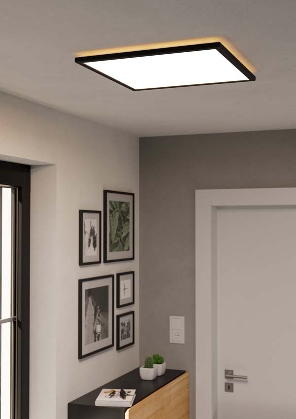 Plafonnier - Noir - 50x50cm - Dimmable - LED - 1x14W - 2700-6500K - télécommande