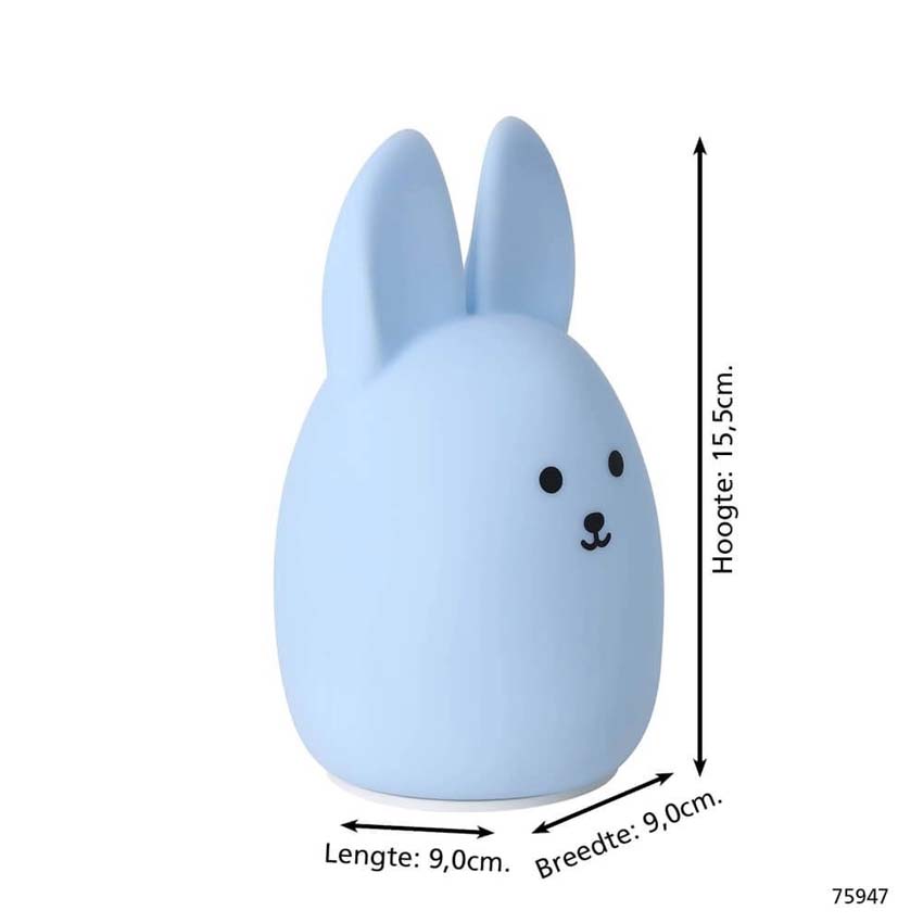 Lampe de table Lapin - Bleu - H15cm - Dimmable - LED - 1x5W - RGB/3000K - USB