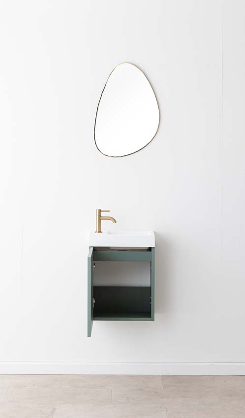 Toiletmeubel Dotan eucalyptus groen wastafel mat wit 45x40x22cm