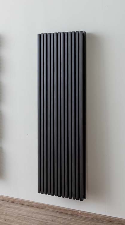 Designradiator Devon dubbel 180x58,5cm mat zwart 2678Watt