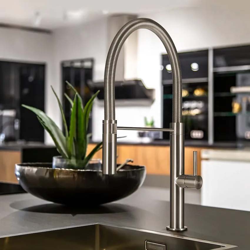 Keukenkraan Lorreine Ribble inox met uittrekbare uitloop