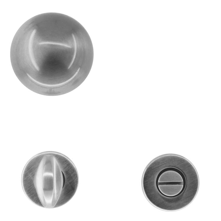 Poignée de porte pro emilia look inox avec serrure toilette
