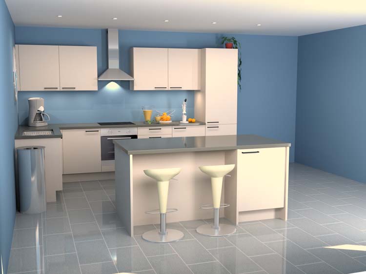 Îlot de cuisine Premium 2 plat 180x91cm - pré-monté