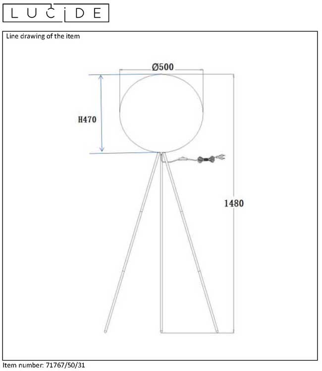 Lucide GOOSY SOFT - Vloerlamp - Ø 50 cm - E27 - Wit