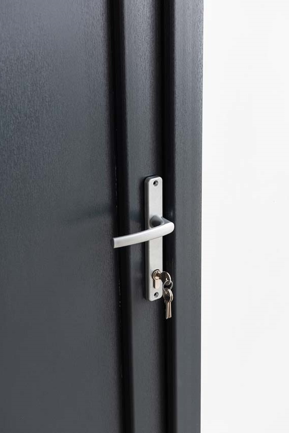 Porte extérieure Lumeo PVC vitrage mat anthracite/blanc 1000x2000mm droite