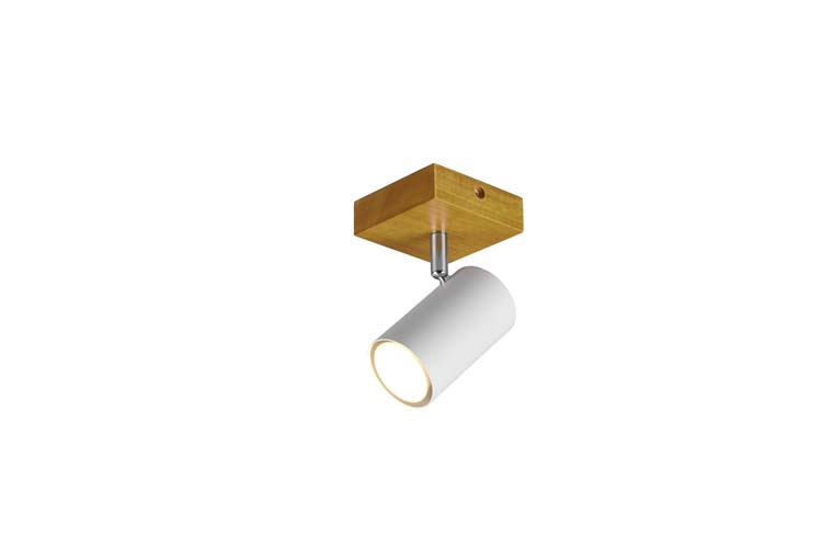 Spot en applique bois/blanc mate 1 spot excl lamp LED possible Spot en applique bois/blanc mate 1 spot excl lamp LED possible