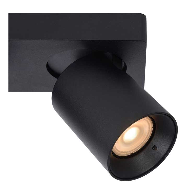 Lucide NIGEL - Spot plafond - LED Dim. - 2xGU10/5W - Noir