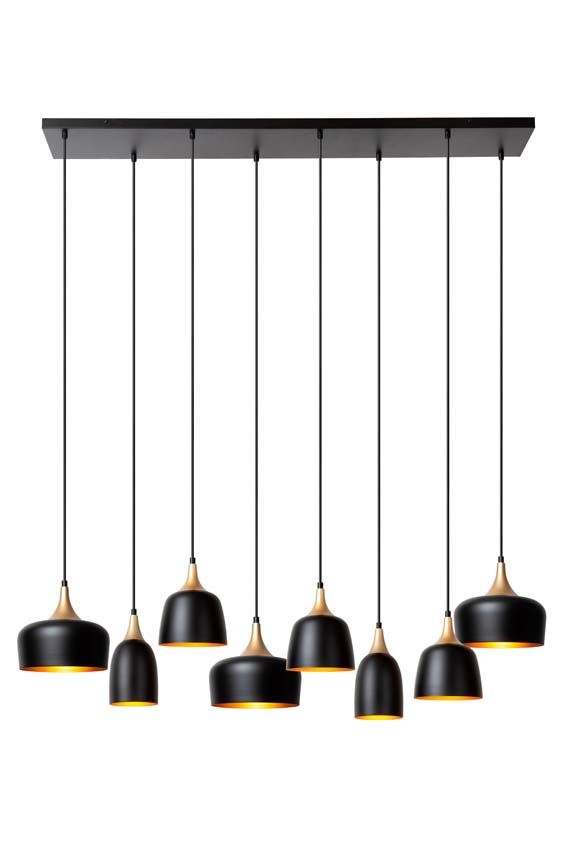 Hanglamp - 8xE14 - Zwart