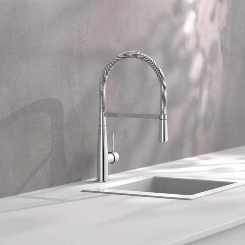 Robinet de cuisine Nessie chrome avec bec extractible
