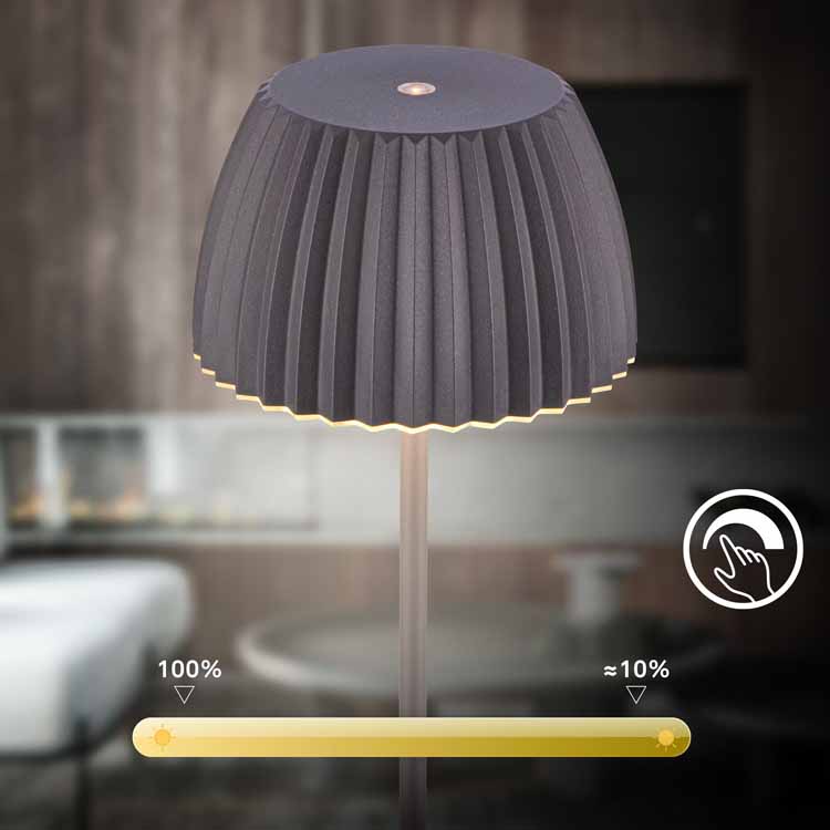 Lampe de table Veluna - noir - 36.5cm - dimmable - LED - 2W - 2700K - IP44 - USB
