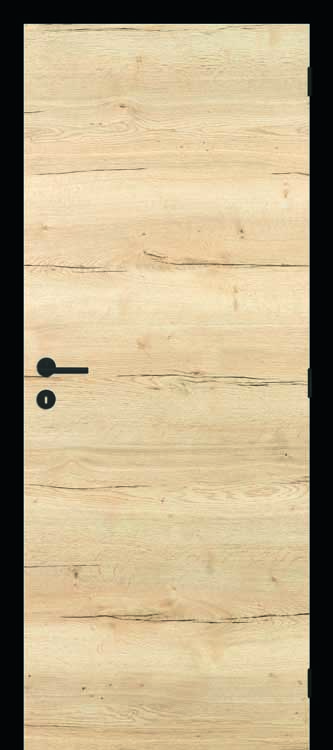 Complete deur tubespaan Nature wood horizont + zwarte deurkast 93cm