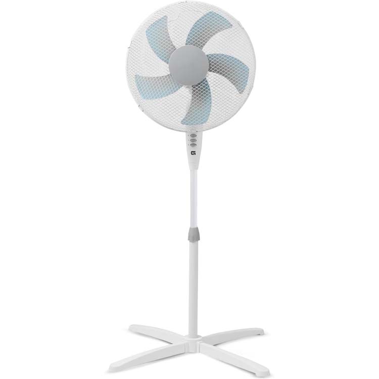Ventilateur sur pied à 3 vitesses blanc 50 W