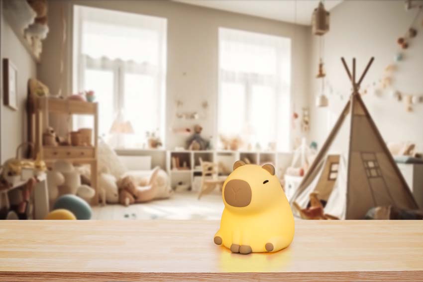 Tafellamp Capibara - Wit - B10cm - Dimbaar - LED - 1x0,5W - RGB 3000K - met batterij en timer