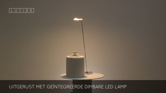 Lucide AARON - Vloerlamp - LED Dimb. - 1x10W 4000K - Chroom