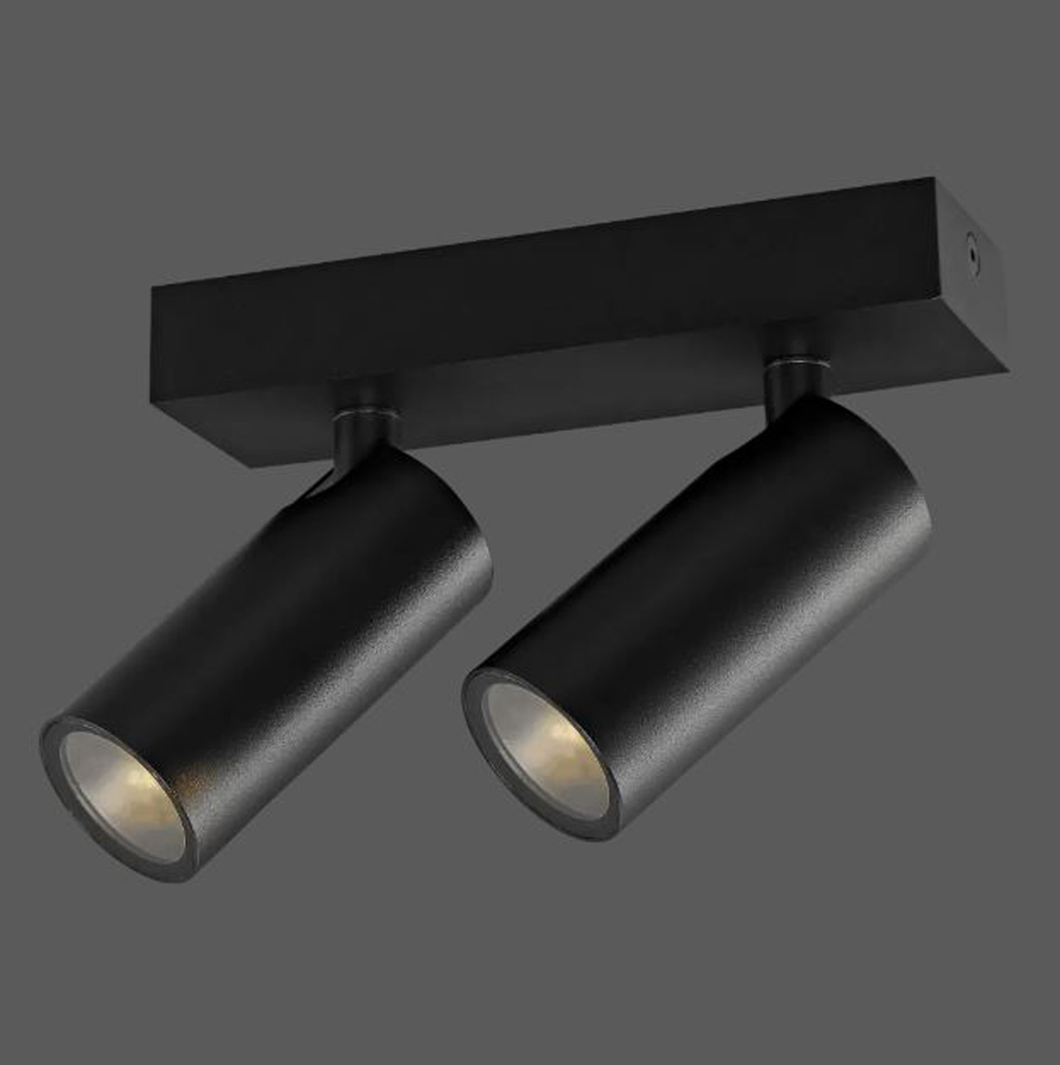 Spot en saillie - noir mat - 16x5x13,1cm - 2xGU10 (MR11) max. 10W - IP44 - ampoules non incluses