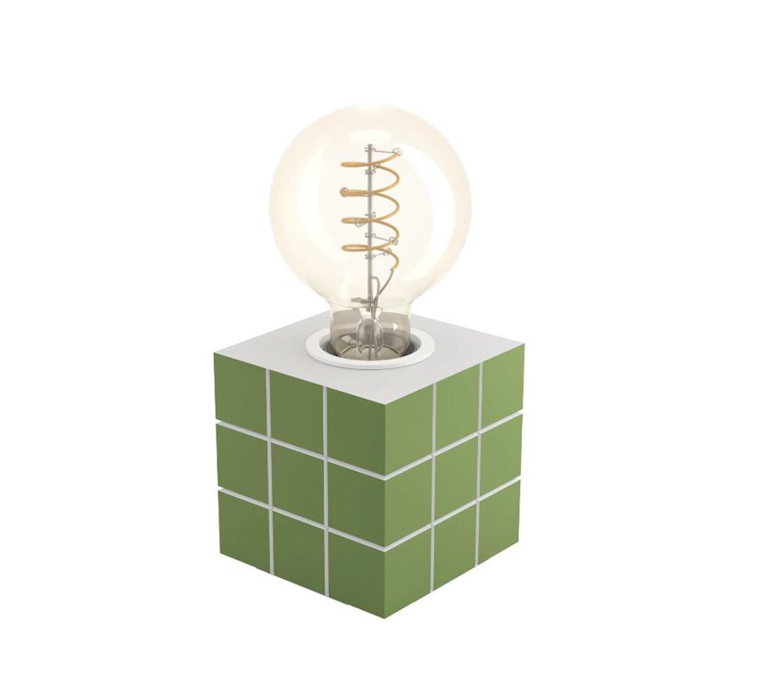 Lampe de table - vert - 9x9x9cm - dimmable - E27 - 1x60W