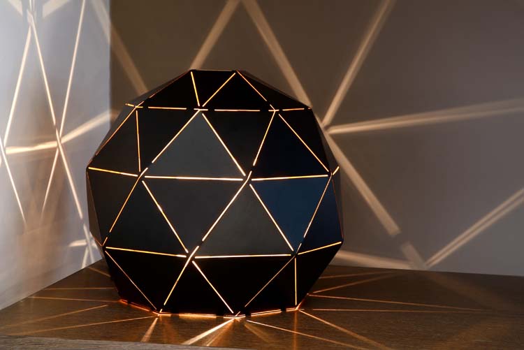 Lucide OTONA - Lampe de table - Ø 25 cm - E27 - Noir