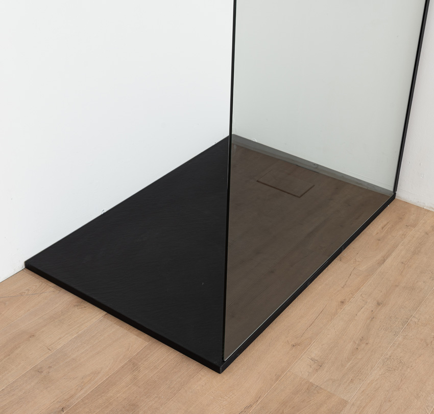 Douchebak Moby SMC mat zwart leisteenlook 120x80cm