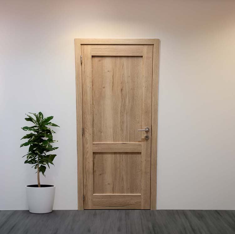 Porte intérieure complète Realwood 2 Panel 201,5x73cm tubulaire réversible + châssis 16,5cm
