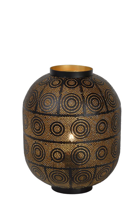 TAHAR Tafellamp E27 Ø25 H31cm Zwart