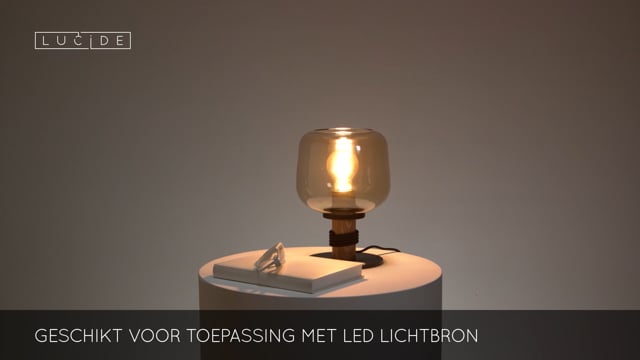 Lucide ILONA - Lampe de table - Ø 18 cm - 1xE27 - Ambre Lucide ILONA - Lampe de table - Ø 18 cm - 1xE27 - Ambre