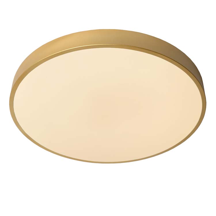 Lucide UNAR - Plafonnière - Ø 50 cm - LED Dimb. - 1x36W 2700K - 3 StepDim - Mat Goud / Messing