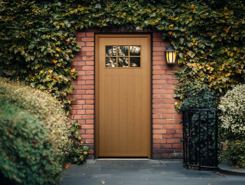 Houten buitendeur Alva meranti natuur helder glas rechtstrekkend op maat