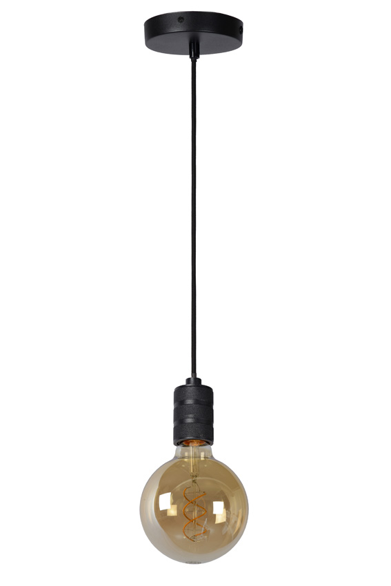 Hanglamp - Ø10cm - 1xE27 - Zwart