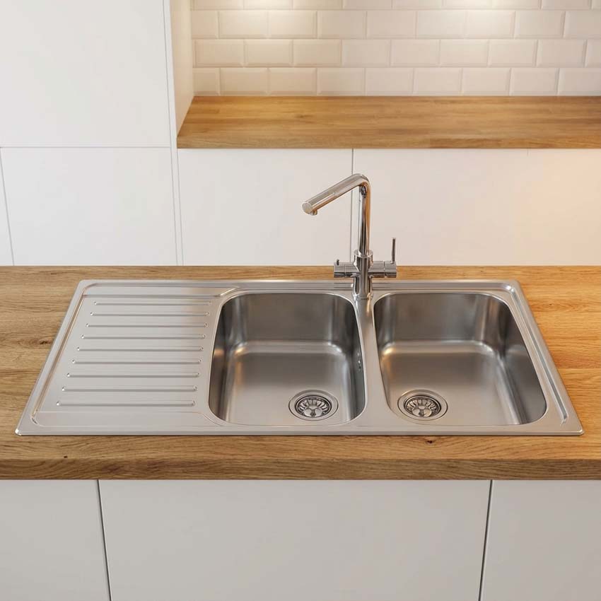 Spoelbak Franke Antea inox 2 bak 116x50cm