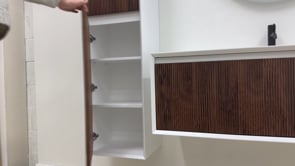 Kolomkast Falk wit mat/walnoot 400 x 350 x 1700 mm