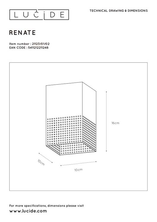 Lucide RENATE - Plafonnier - 1xE27 - Noir