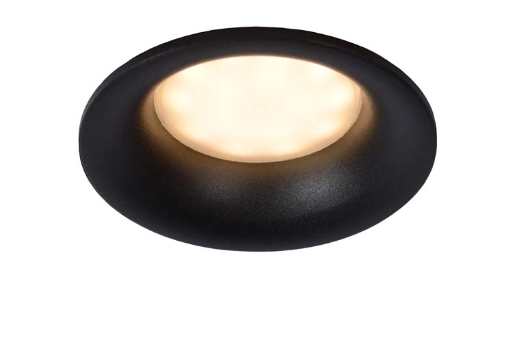 Spot encastré salle de bain - noir - Ø8,5cm - GU10 - 5W - IP44