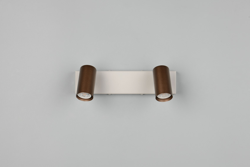 Spot en saillie - café - 26x6x13,5cm - dimmable - GU10/MR11 - 2x5W