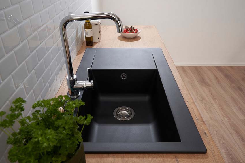 Inbouwspoelbak Liv 860x500mm zwart