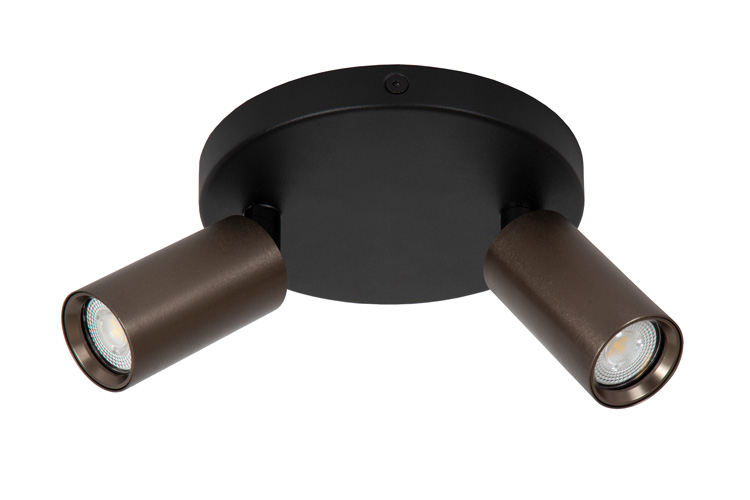 Plafondlamp - koffie - Ø15cm - 2xGU10 - 50W