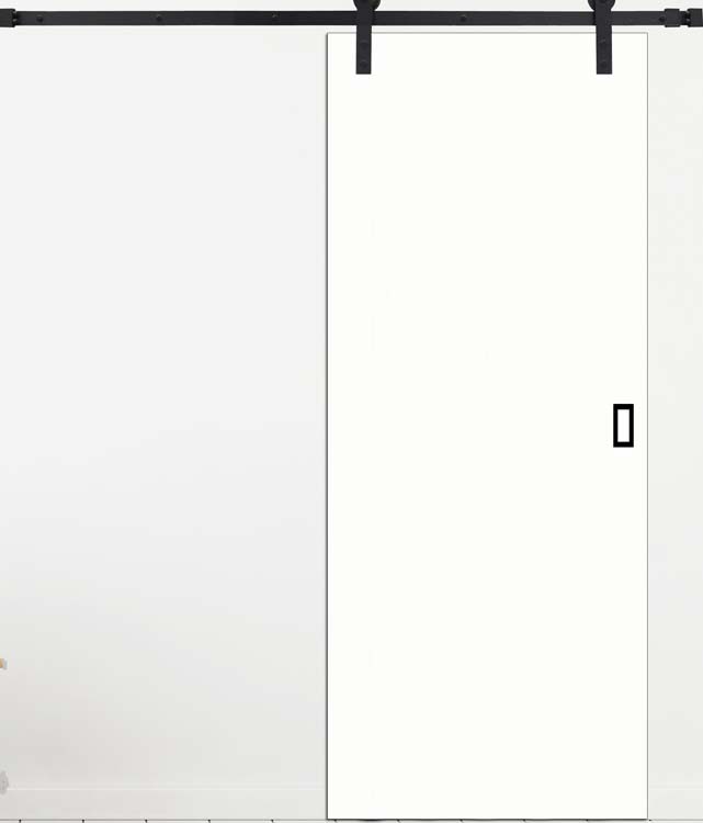 Complete enkele schuifdeur Palladium wit 93x211,5cm + rail robust zwart