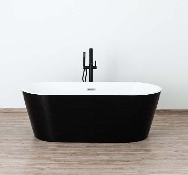 Vrijstaand bad Belle zwart/wit 170x80cm