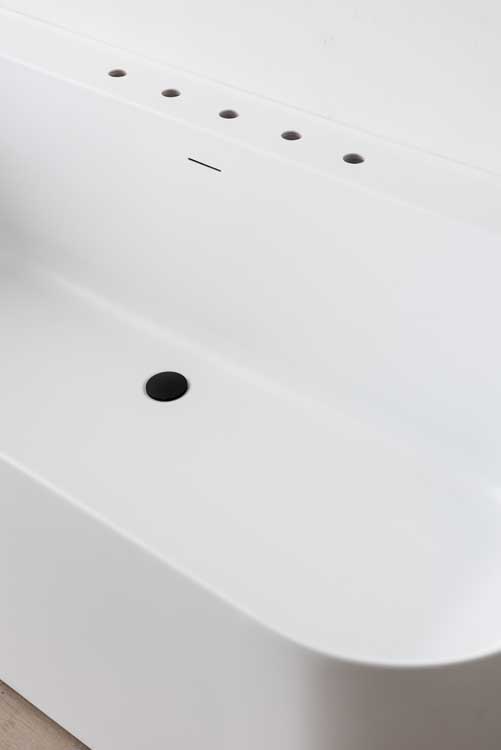 Baignoire semi-îlot Amor blanc mat 170x80cm