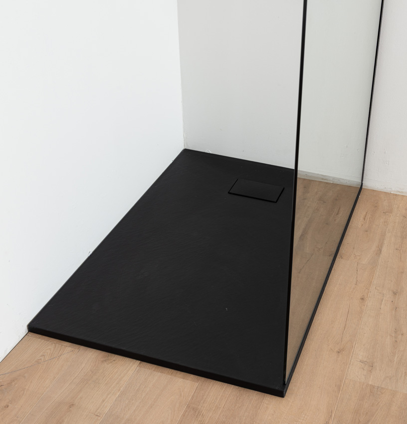 Douchebak Moby SMC mat zwart leisteenlook 120x80cm